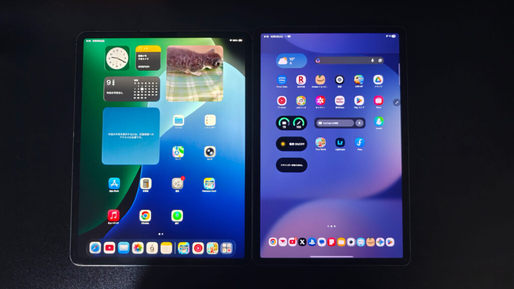 GalaxyTabとiPad13インチ