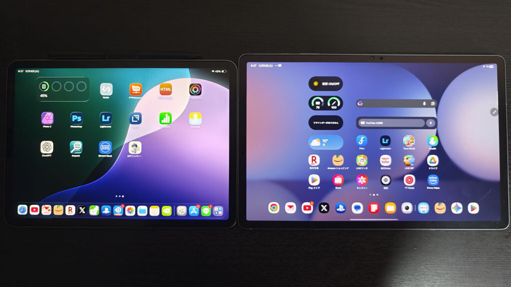 GalaxyTabとiPad11インチ