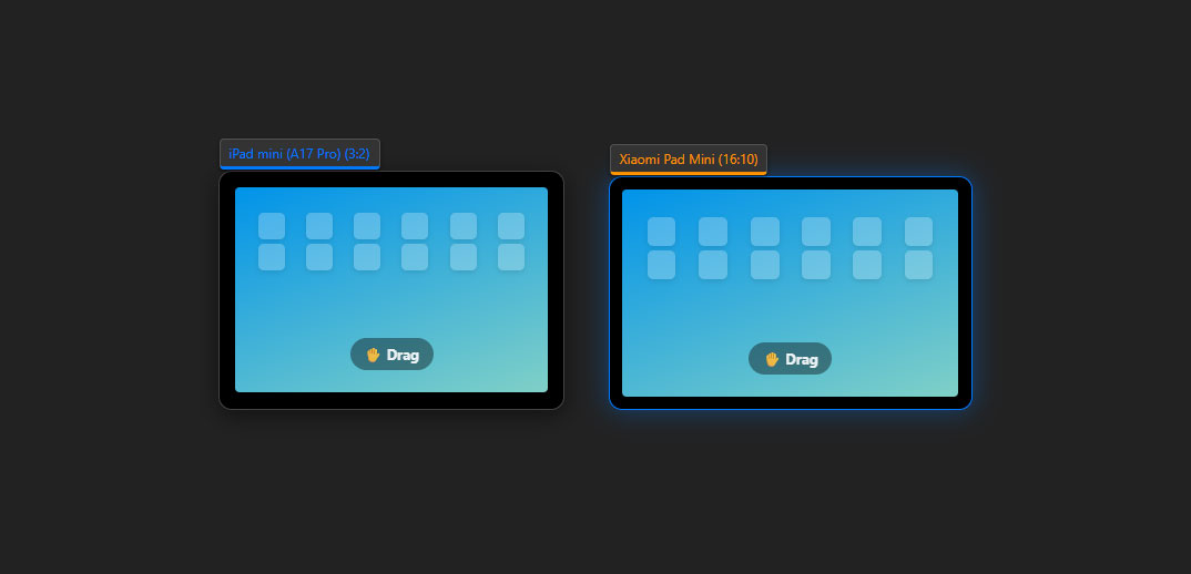 ipad miniとxiaomi pad miniのサイズ比較イメージ