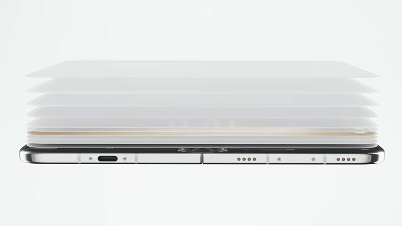 iPhone Duoのインナーディスプレイの積層構造